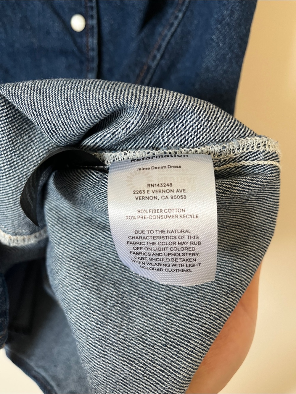 Reformation Jaime Denim Dress Size 8 - Picture 5 of 6